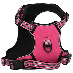 vidaXL Harnais pour chien avec bandes réfléchissantes réglables rose L