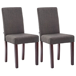 Decoshop26 Lot de 2 chaises de salle à manger design moderne en tissu gris clair foncé et pieds en bois marron foncé 10_0001554