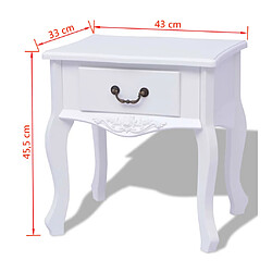 Avis vidaXL Table de chevet MDF Blanc