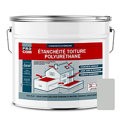 PRO COM Étanchéité toiture polyuréthane - Étanchéité toit terrasse, toit plat PROCOM-15 Kg-Gris clair (RAL 7035)