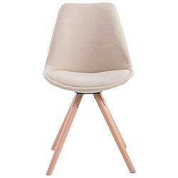 Acheter Decoshop26 4 chaises de salle à manger style scandinave en tissu crème pieds rond en bois clair CDS10347