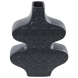 Beliani Vase à fleurs ARGOS fait à la main Céramique 25 cm Noir 