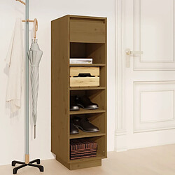 vidaXL Armoire à chaussures marron miel 30x34x105cm bois de pin massif 