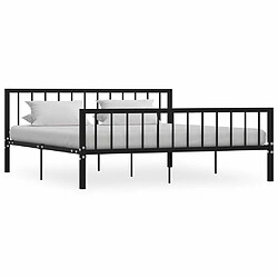 Maison Chic Lit adulte - Lit simple Cadre de lit,Structure du lit Contemporain Noir Métal 180 x 200 cm -MN91443