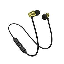 Xt11 Magnétique Bluetooth 4.2 Écouteur Sport Course Sans Fil Tour De Cou Casque Casque Avec Micro Musique Stéréo Pour Android Or 