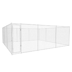 Helloshop26 Chenil extérieur cage enclos parc animaux chien extérieur pour chiens acier galvanisé 570 x 570 x 185 cm 02_0000474 