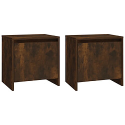 vidaXL Tables de chevet 2 pcs chêne fumé 45x34x44,5 cm bois ingénierie