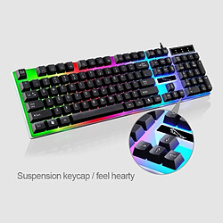 Wewoo Clavier QWERTY noir ZGB G21 104 Touches USB Filaire Mécanique Coloré Rétro-Éclairage Bureau Ordinateur Gaming pas cher