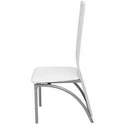 Avis Decoshop26 Lot de 4 chaises de salle à manger cuisine intemporelles en synthétique blanc CDS021250