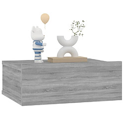 Acheter Maison Chic Table de chevet Table de Nuit Meuble de Rangement flottante Sonoma gris 40x30x15 cm