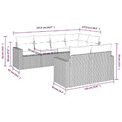 Avis vidaXL Salon de jardin 7 pcs avec coussins noir résine tressée