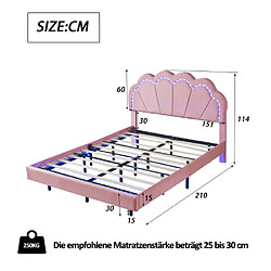 ComfortXL Lit Rembourré Pour Enfants 140 X 200 Cm, Cadre De Lit Pour Filles pas cher