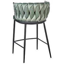 Beliani Tabouret de bar Set de 2 Velours Vert clair MILAN pas cher