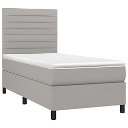 Avis Sommier à lattes et LED,Cadre à lattes de lit avec matelas pour Adulte Gris clair 90x200cm -MN27462