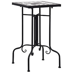 vidaXL Table de bistro mosaïque noir et blanc Céramique