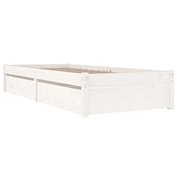 Avis vidaXL Cadre de lit sans matelas avec tiroirs blanc 90x200 cm