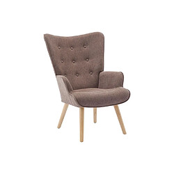 Avis Vente-Unique Fauteuil en tissu taupe VATELY