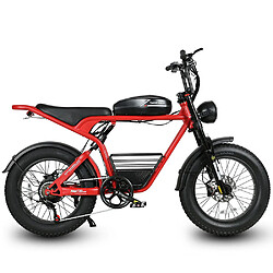 SAMEBIKE M20-I Vélo électrique - moteur 1200W batterie 48V18AH autonomie 65KM frein à disque hydraulique - Rouge