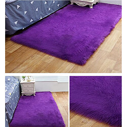 LUUCOZK Tapis à poils longs en fausse fourrure pour chambre à coucher - Couleur pâte de haricot-60x90cm rectangulaire pas cher