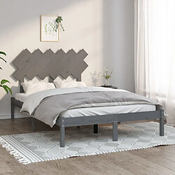 vidaXL Cadre de lit sans matelas gris 120x200 cm bois massif