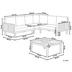 Avis Beliani Set de jardin BARATTI Acacia Beige clair Côté gauche