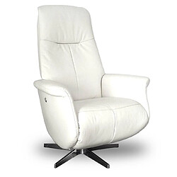 MY NEW DESIGN GRAPHEUS - Fauteuil de Relaxation Manuel - Cuir blanc 