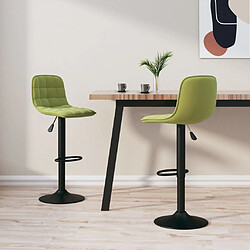 vidaXL Tabourets de bar lot de 2 vert clair velours 