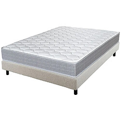 Ebac Matelas et sommier 160x200 Madere - Newkit - Soutien ferme - Sommier démonté - Crème