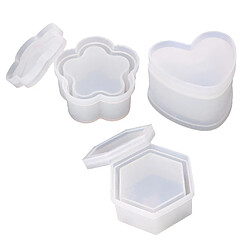 3x Moules En Résine De Silicone Transparent Moule Rond De Support De Stockage De Bijoux