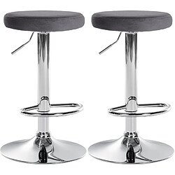 Non Lot de 2 tabourets de bar Ponte velours chrome 