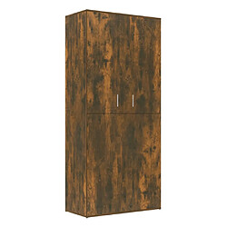 vidaXL Armoire à chaussures chêne fumé 80x39x178 cm bois d'ingénierie