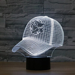 Wewoo Lampe de table colorée de vision 3D de forme de casquette de baseball LED version à télécommande de 16 couleurs