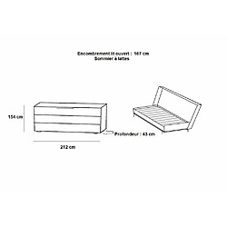 Avis Inside 75 Lit escamotable horizontal VANIER blanc mat couchage 140 x 200 cm