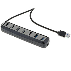 Répartiteur USB 3.0 Hub 7 ports USB 3.0 haute vitesse, transmission rapide, noir extension de répartiteur multi-hub