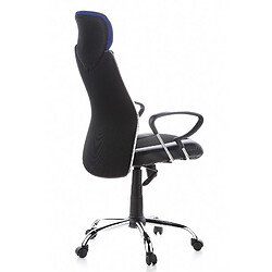 Siège de bureau / Fauteuil de direction CITY 80, simili cuir / tissu noir / bleu, chromé hjh OFFICE pas cher