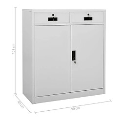 vidaXL Armoire de bureau Gris clair 90x40x102 cm Acier pas cher