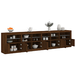 vidaXL Buffet avec lumières LED chêne marron 283x37x67 cm 