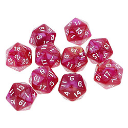 Avis 10 Pcs 20 Faces Dés D20 Polyédrique Dés Pour Donjons Et Dragons Jeux De Table Violet Rouge