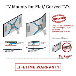 Acheter Barkan 3400 W VESA jusqu'à 400 x 400 mm Rotation, Pliable, pivotant et inclinable Support Mural pour 29?165,1 cm/74?165 cm Plat/téléviseur incurvé