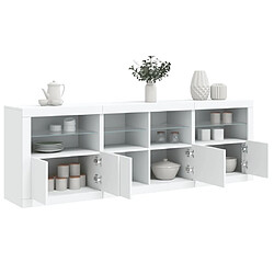 Maison Chic Commode Buffet - Meuble de rangement avec lumières LED blanc 202x37x67 cm -GKD93326