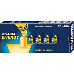 VARTA Lot de 10 piles AAA ENERGY 