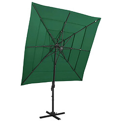 ComfortXL Parasol à 4 Niveaux Avec Mât En Aluminium Vert 250x250 Cm 