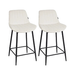 Beliani Tabouret de bar Set de 2 Velours Beige clair DUBROVNIK 