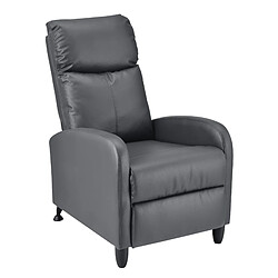 Fauteuil Relaxant Bregenz Inclinable et Repose-Pieds Similicuir Gris [en.casa]