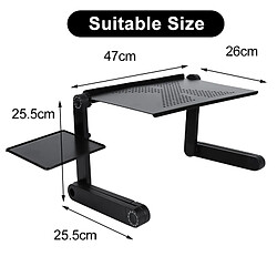 Universal Bureau d'ordinateur portable en aluminium portable réglable pour la table de télévision ergonomique Table de table PC Stand de table de bureau avec tampon de souris 420 * 260 mm | bureaux d'ordinateur portable