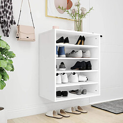 vidaXL Armoire à chaussures Blanc 60x35x70 cm Bois d’ingénierie