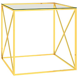 vidaXL Table basse Doré 55x55x55 cm Acier inoxydable et verre