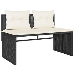 Avis vidaXL Salon de jardin 4 pcs avec coussins noir résine tressée