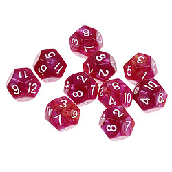 Acheter Détail polyédrique des d12 et des doigts 10pcs 12 côtés pour les jeux de table des donjons et des dragons violet rouge