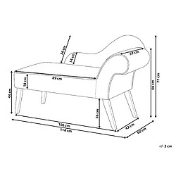 Avis Beliani Mini chaise longue en velours taupe côté droit BIARRITZ